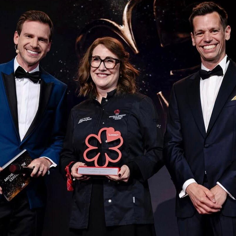 award, zeremonie, frau, brille, trophäe
