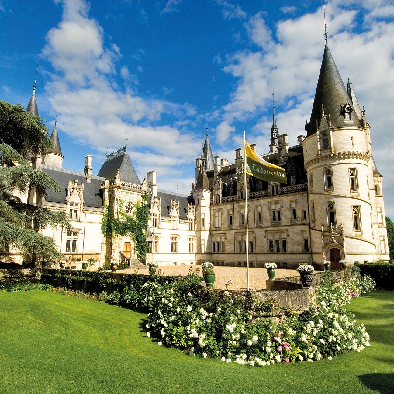 Schloss, Kastell, Rosenbeet, Garten, Landschaft