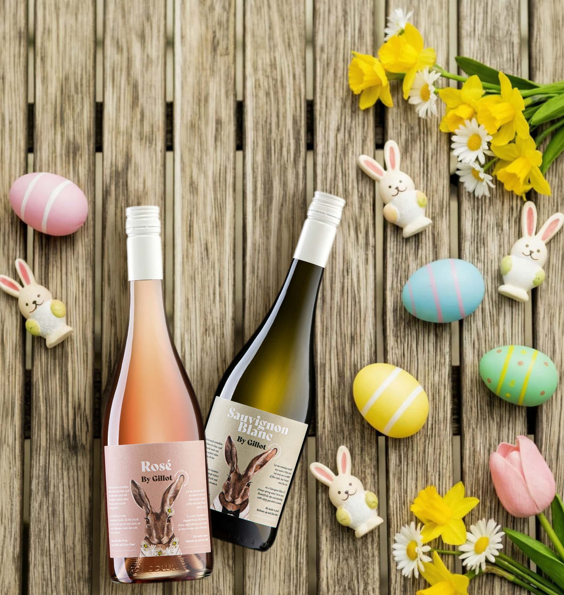 Wein, Rosé, Flasche, Bordeaux, Ostern