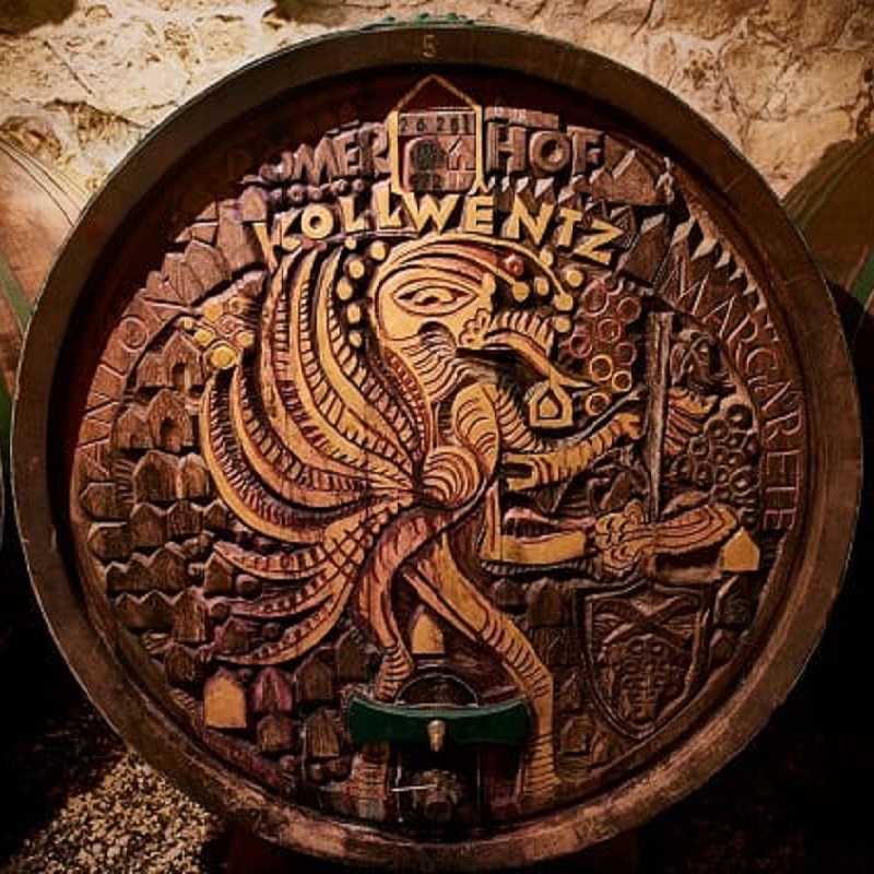 Holzfass, Wein- oder Whiskeyfass, Reliefkunst, Druckteller, handwerk