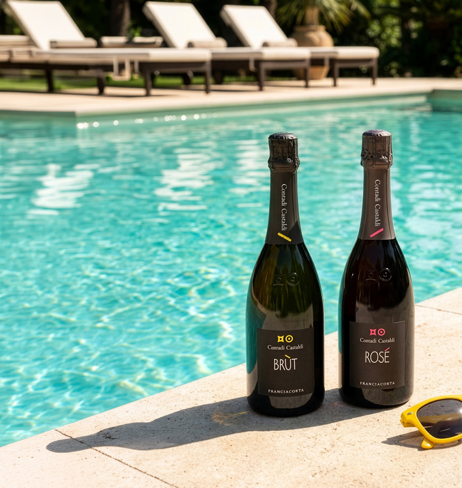 Sekt, Champagner, Flasche, Poolside, Rosé