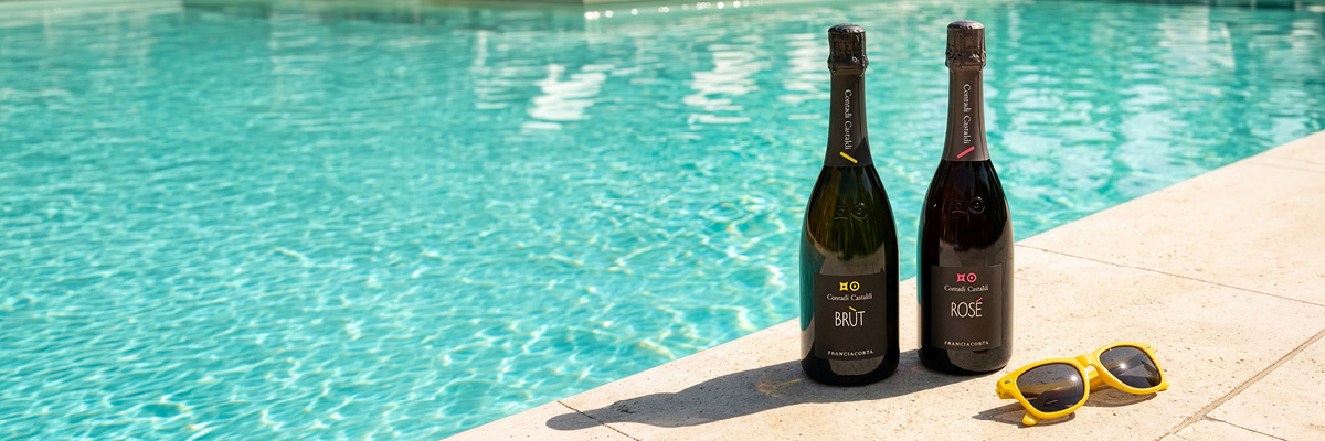 Sekt, Champagner, Flasche, Gläser, Sonnenbrille