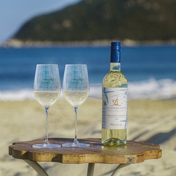 Weißwein, Weinflasche, Weinglas, Strand, Weingenuss